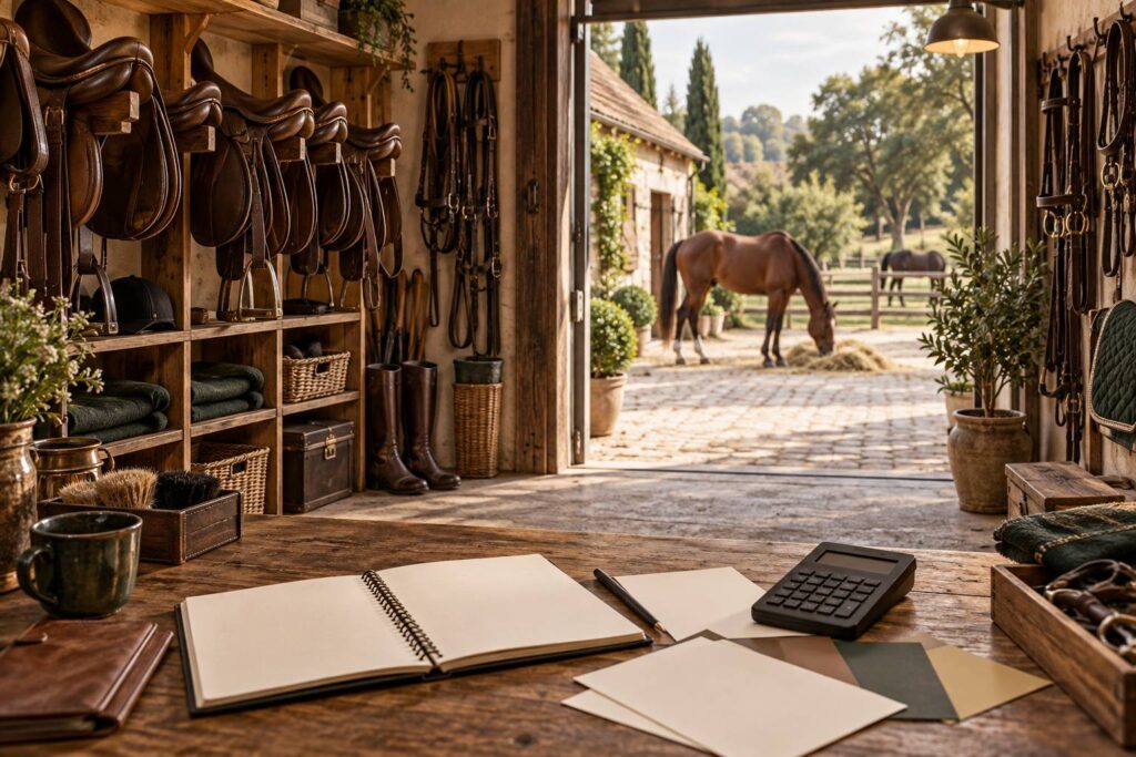 Illustration éditoriale du sujet : Offres et annonces de pensions pour chevaux : trouvez l’hébergement idéal pour votre équidé