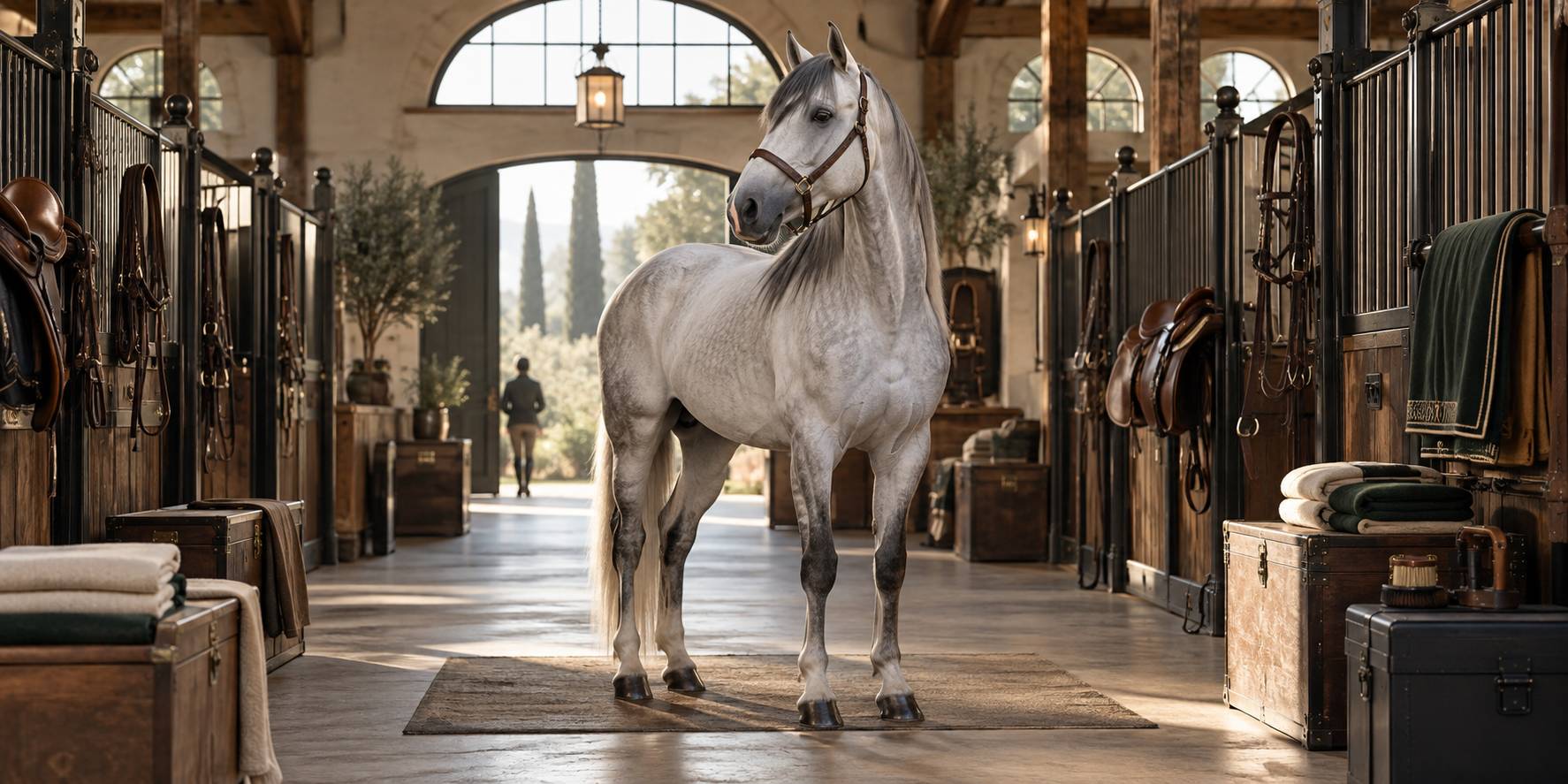 Illustration éditoriale du sujet : Offres et ventes de magnifiques chevaux Lusitaniens : Trouvez votre compagnon idéal