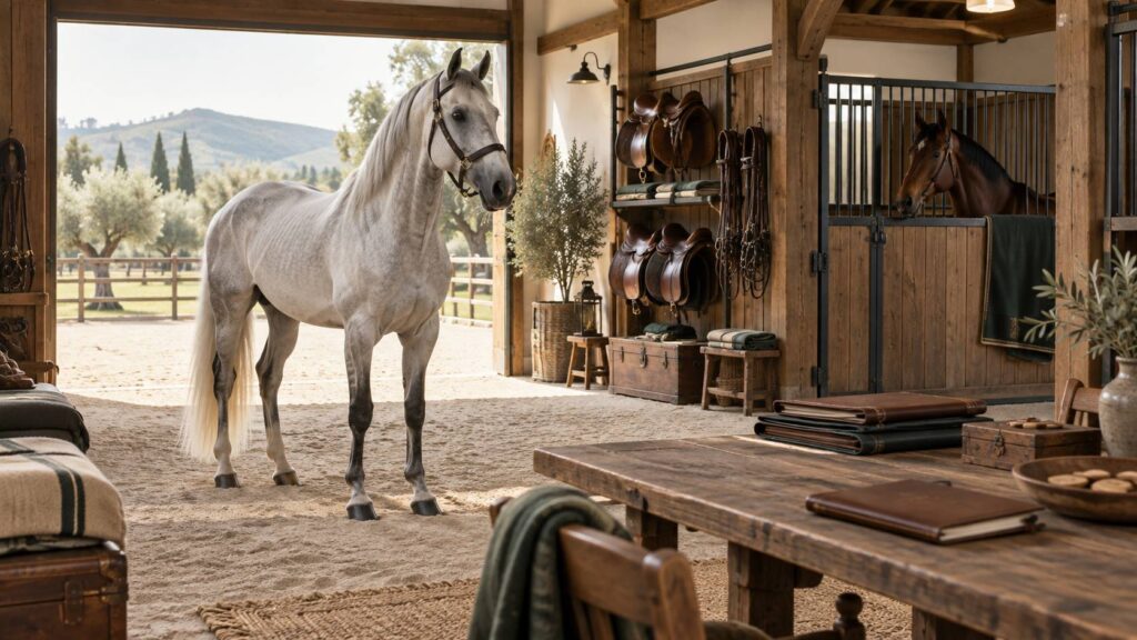 Illustration éditoriale du sujet : Offres et ventes de magnifiques chevaux Lusitaniens : Trouvez votre compagnon idéal